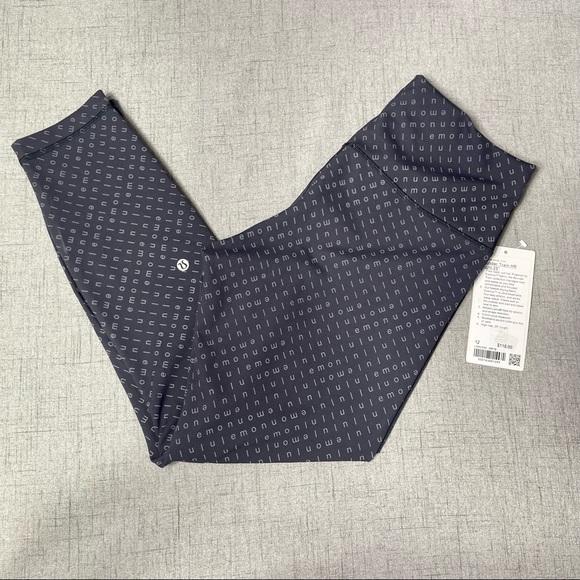 Lululemon Wunder Train High Rise Tights Black Leggings Logo Mirrorify Nwt 12 - Picture 6 of 9